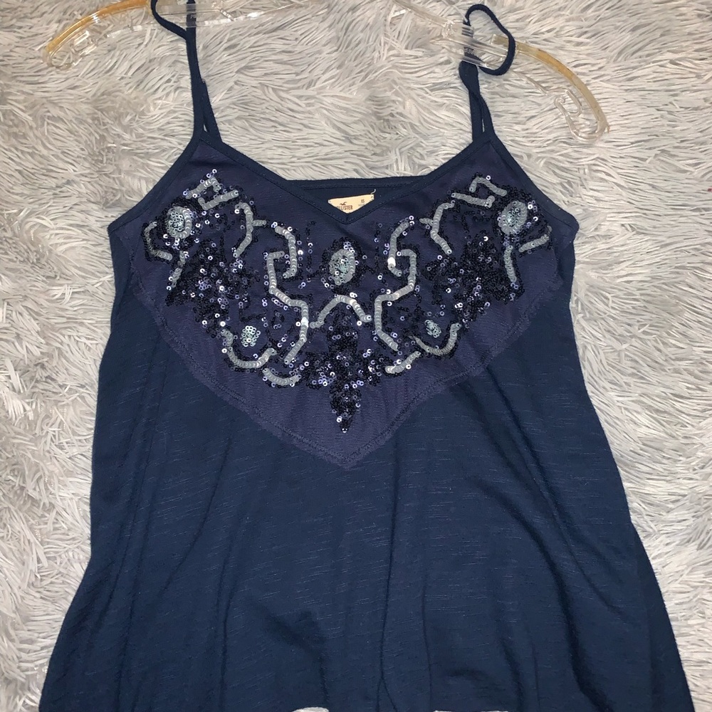 Hollister spaghetti strap top with sequin details
